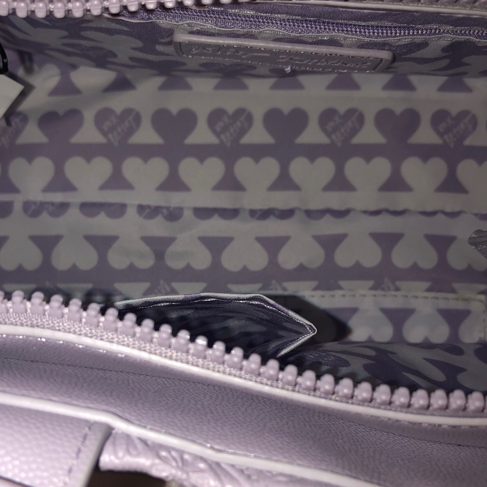 Betsey Johnson XOOLIVE Lilac Embossed Skull Satchel Crossbody Bag Purse NWT - Picture 11 of 15